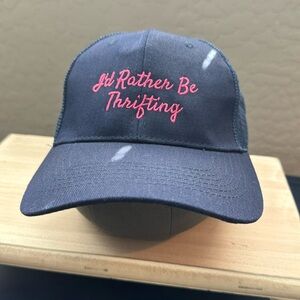 NWOT Navy trucker hat with pink stitching for the thrifting enthusiasts